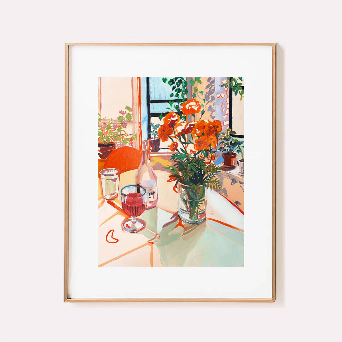 "Olivia's House" Wine and Flowers in NYC Signed Giclee Print: 8x10