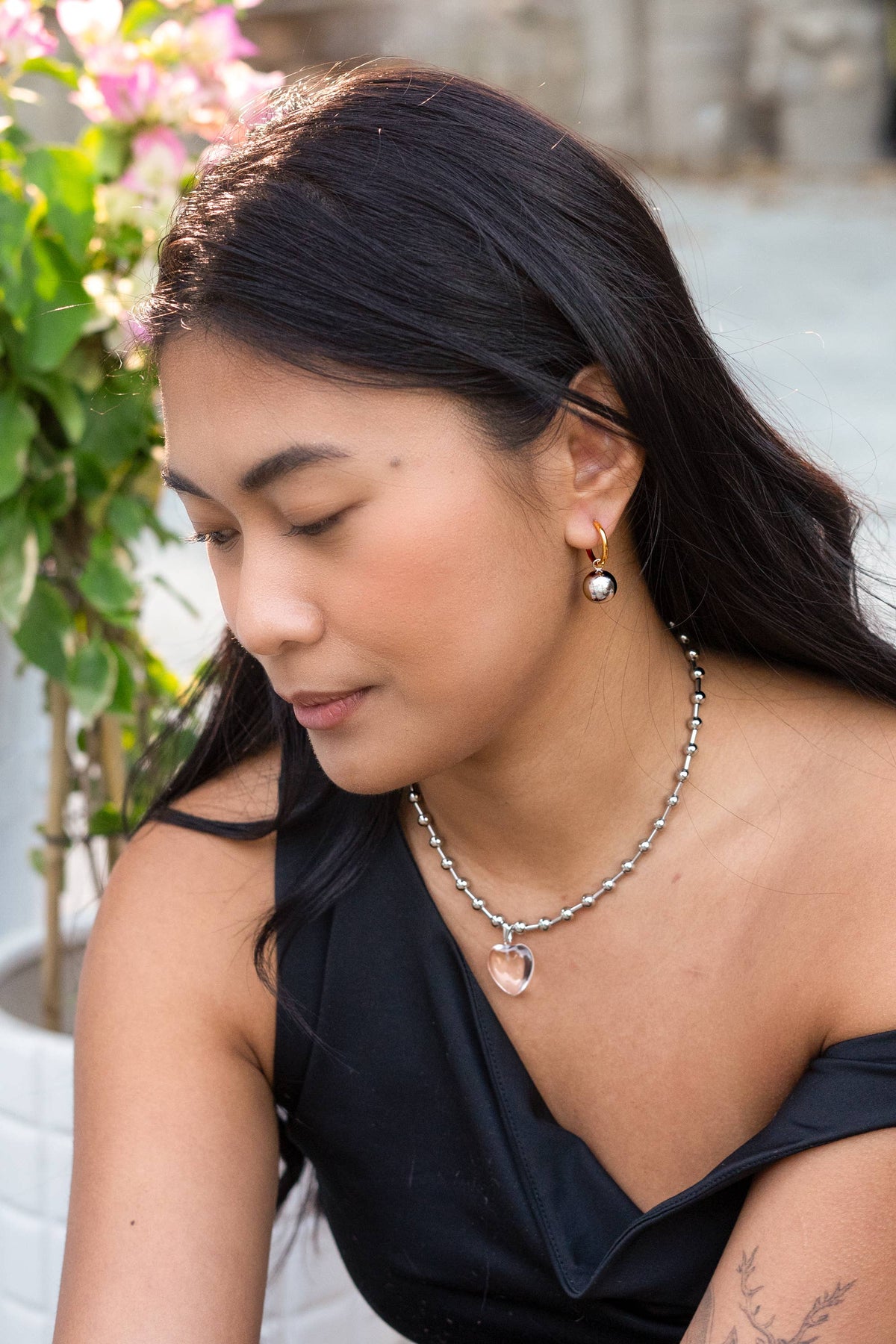 Cosmo Hoops - 18K Gold Plated + Stainless Steel: Silver