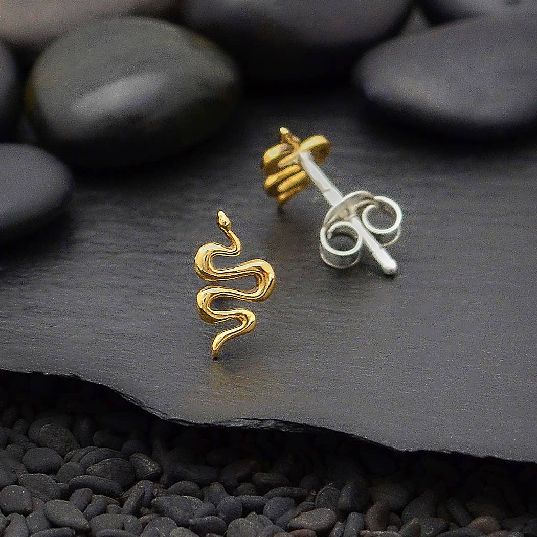 Bronze Snake Post Earring SINGLE 9x5mm