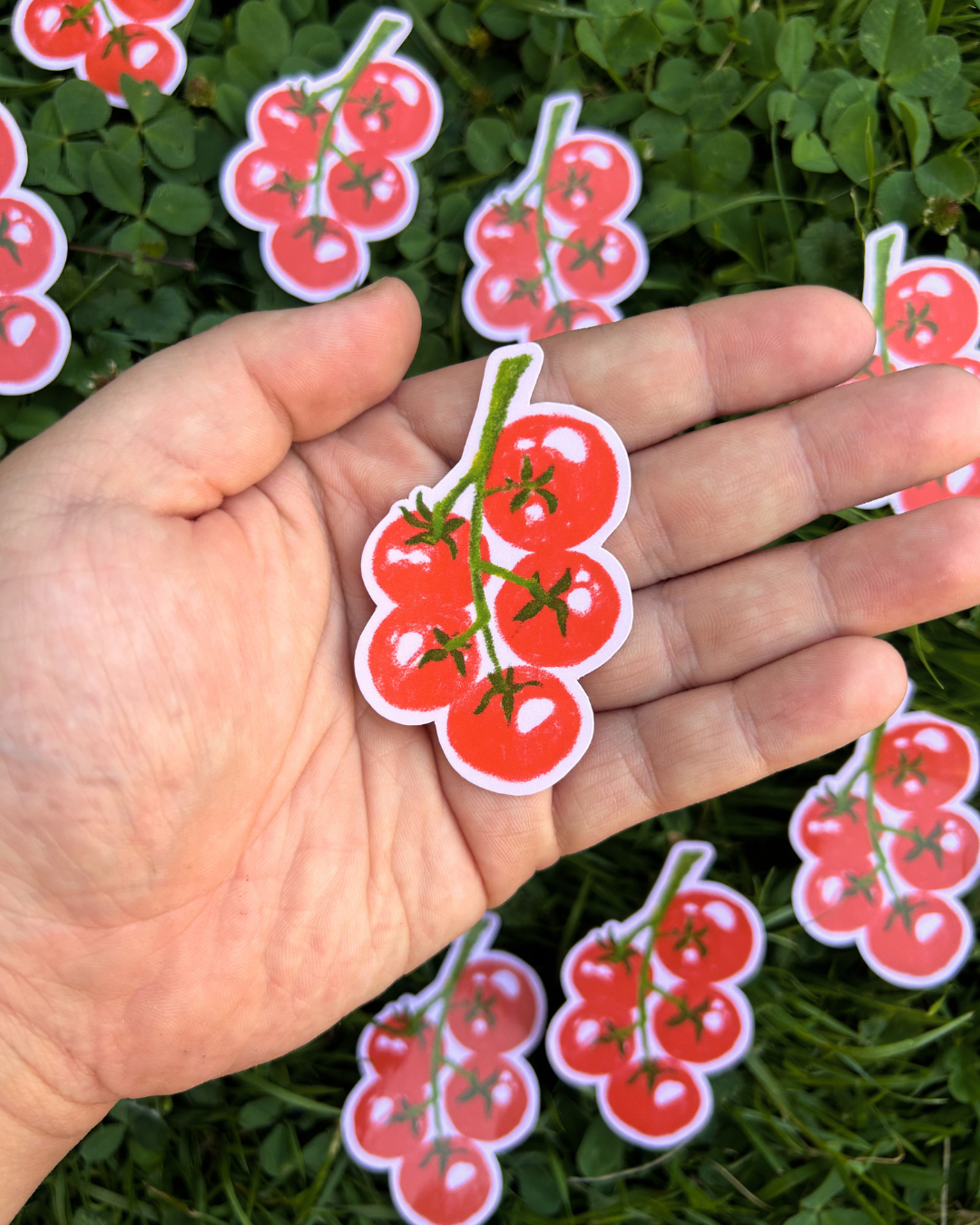 Red Tomato Bunch Sticker - Veggie Art, Gardening, Vegetables