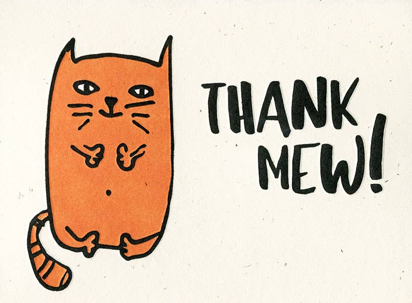 Thank Mew Greeting Card