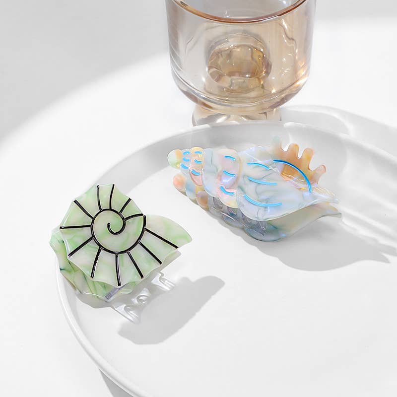Seashell Hair Claw Clip: Blue