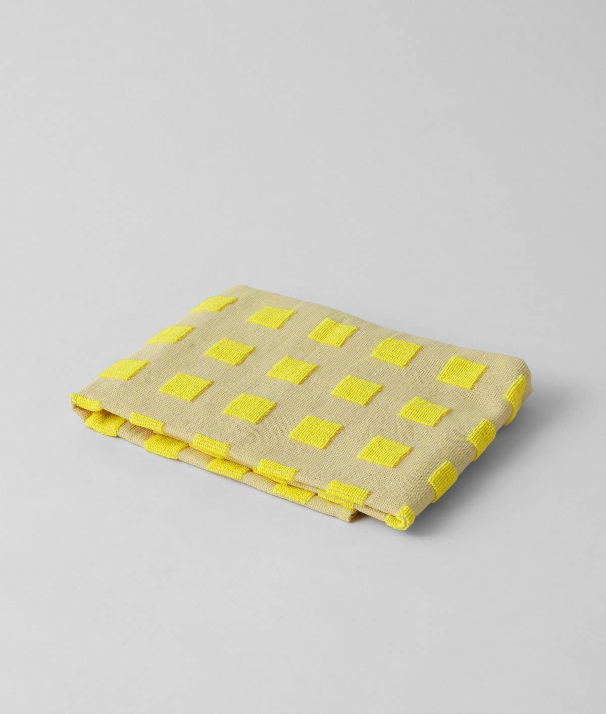 'Squares Oat/Yellow' Cotton Tea Towel