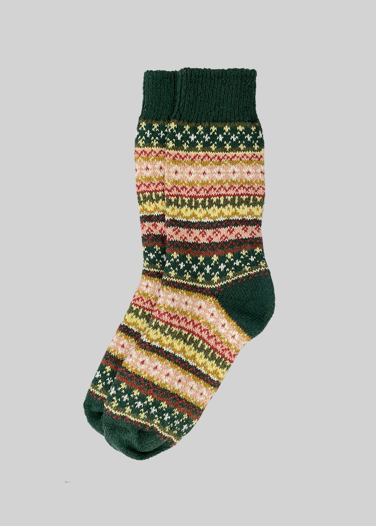 Cotton Fair Isle Sock: Navy (L)