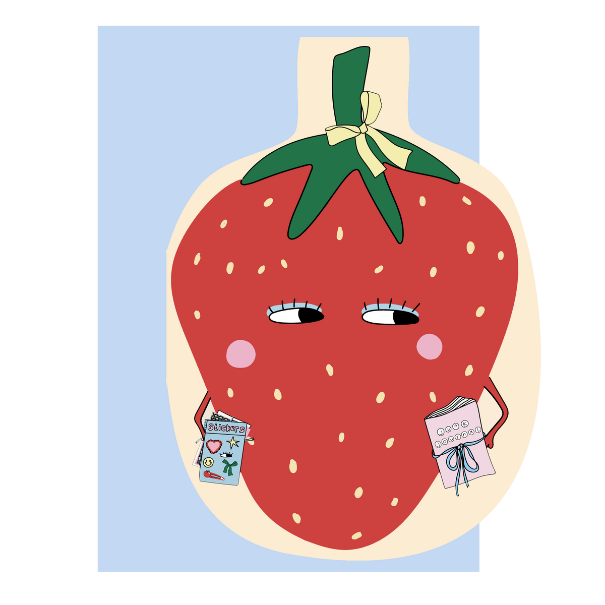 Hey Strawberry, Die cut everyday greeting card, birthday