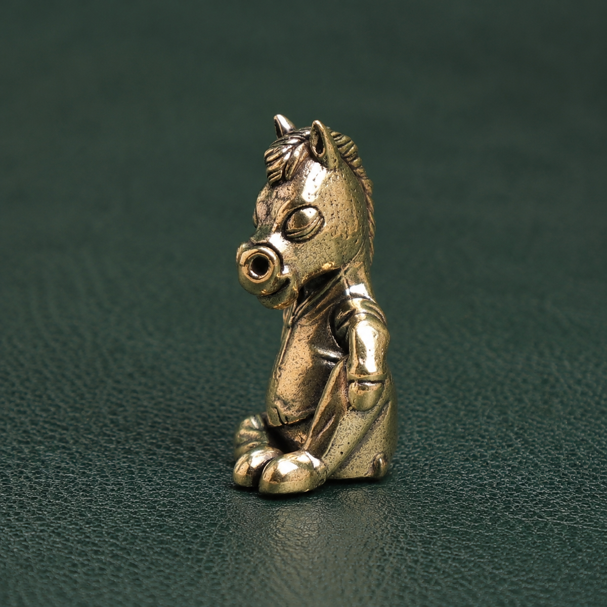 Solid Brass Seated Horse Figurine Decor: A1