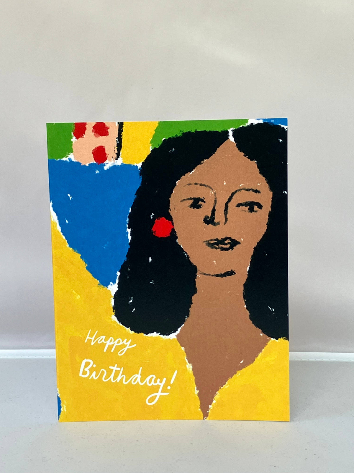 A2 Greeting Card - Happy Birthday Lady Yellow