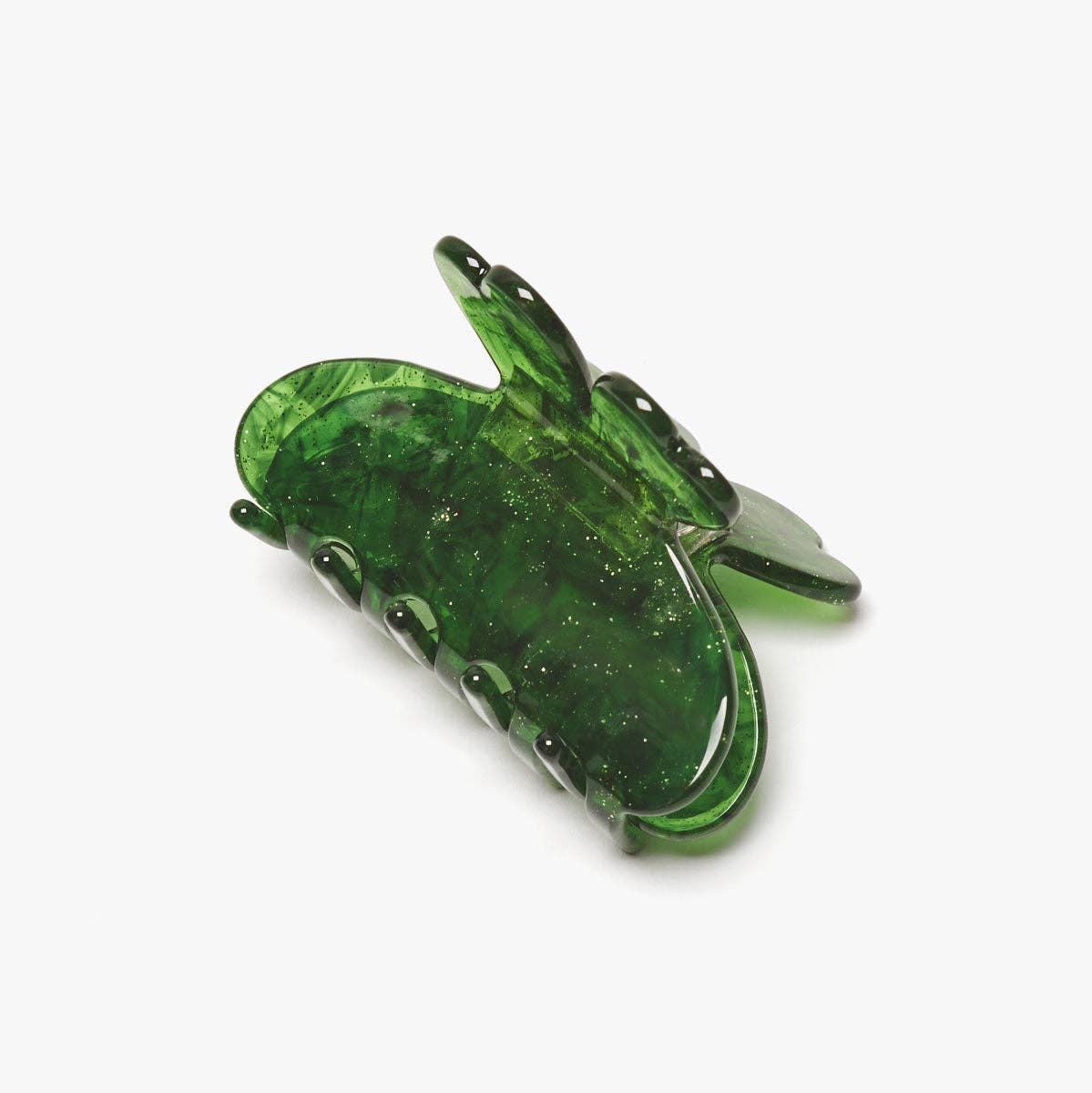 Lucky Four Leaf Clover Green Sparkle Acetate Hair Claw Clip