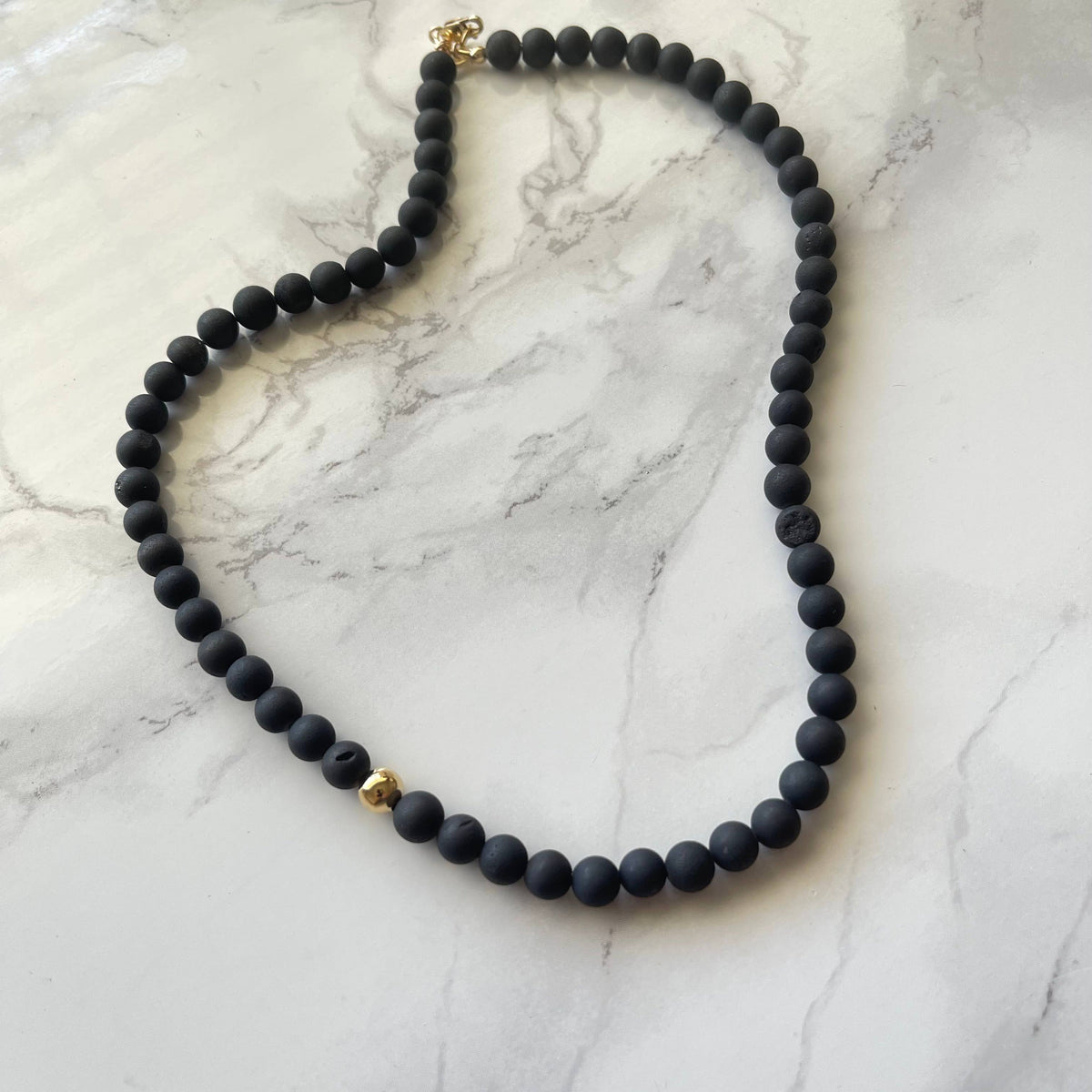 Zenobia Black Beaded Necklace
