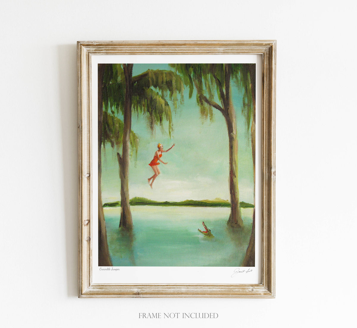 Crocodile Jumper Art Print - 8.5&quot; X 11&quot;