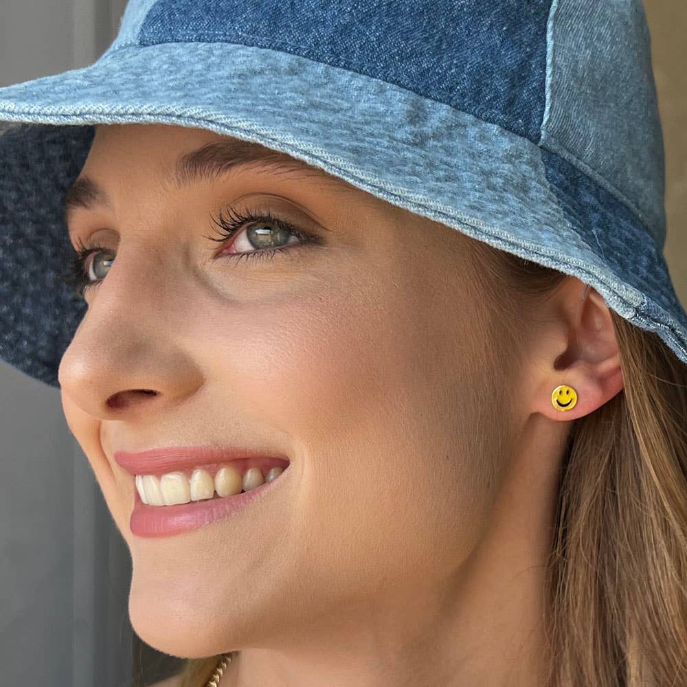 70's Smiley Face Stud Earring SINGLE