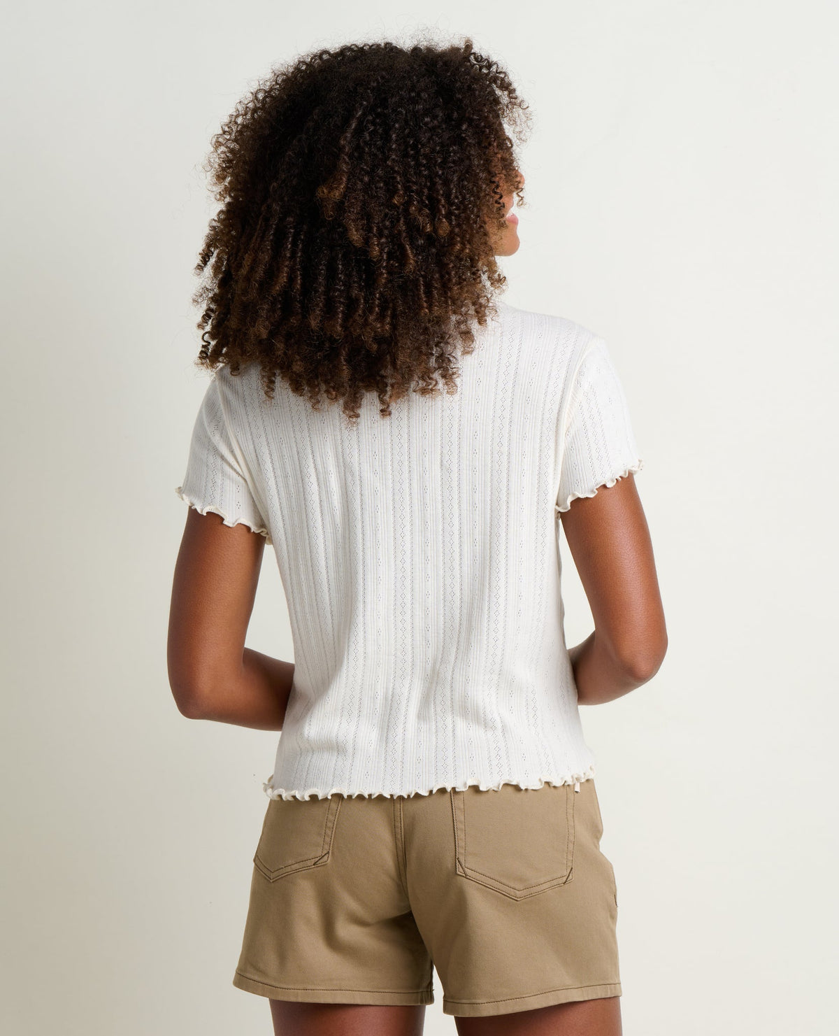 W’s Foothill Pointelle Baby Tee - Salt (S26)