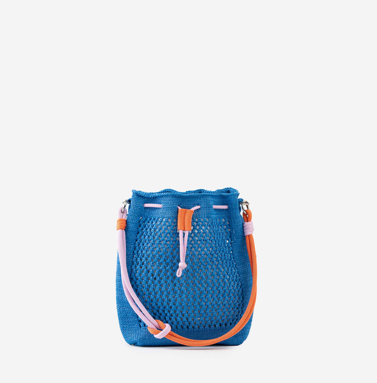 Drawstring Raffia Mini Bag: Cobalt