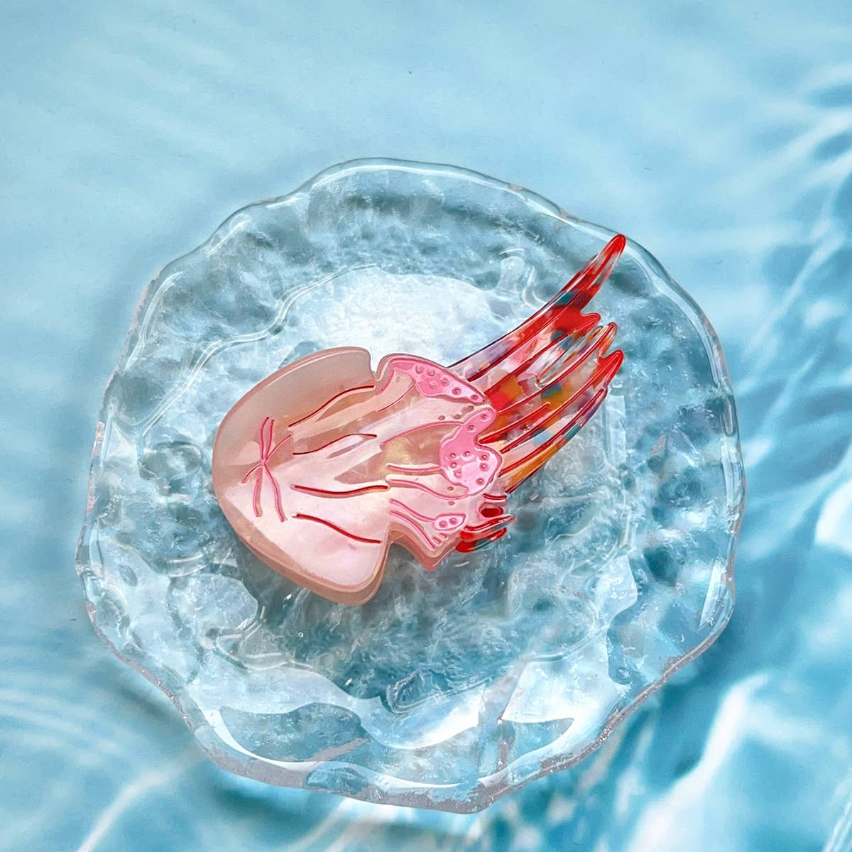 Pink Jellyfish Hair Claw Clip