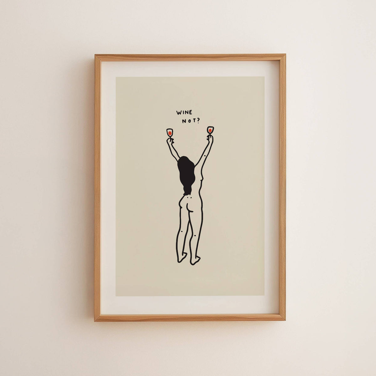 Wine Not? Wine Lover Minimal Art Print: Medium