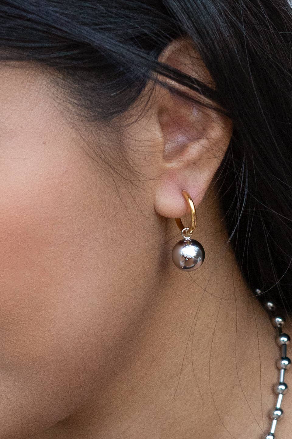 Cosmo Hoops - 18K Gold Plated + Stainless Steel: Silver