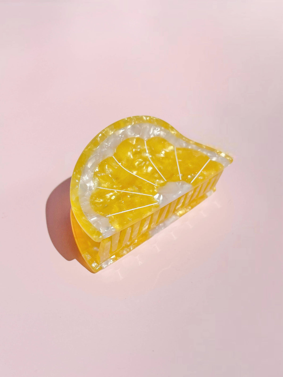 Sunshine Yellow Lemon Claw Clip // Cellulose Acetate 
