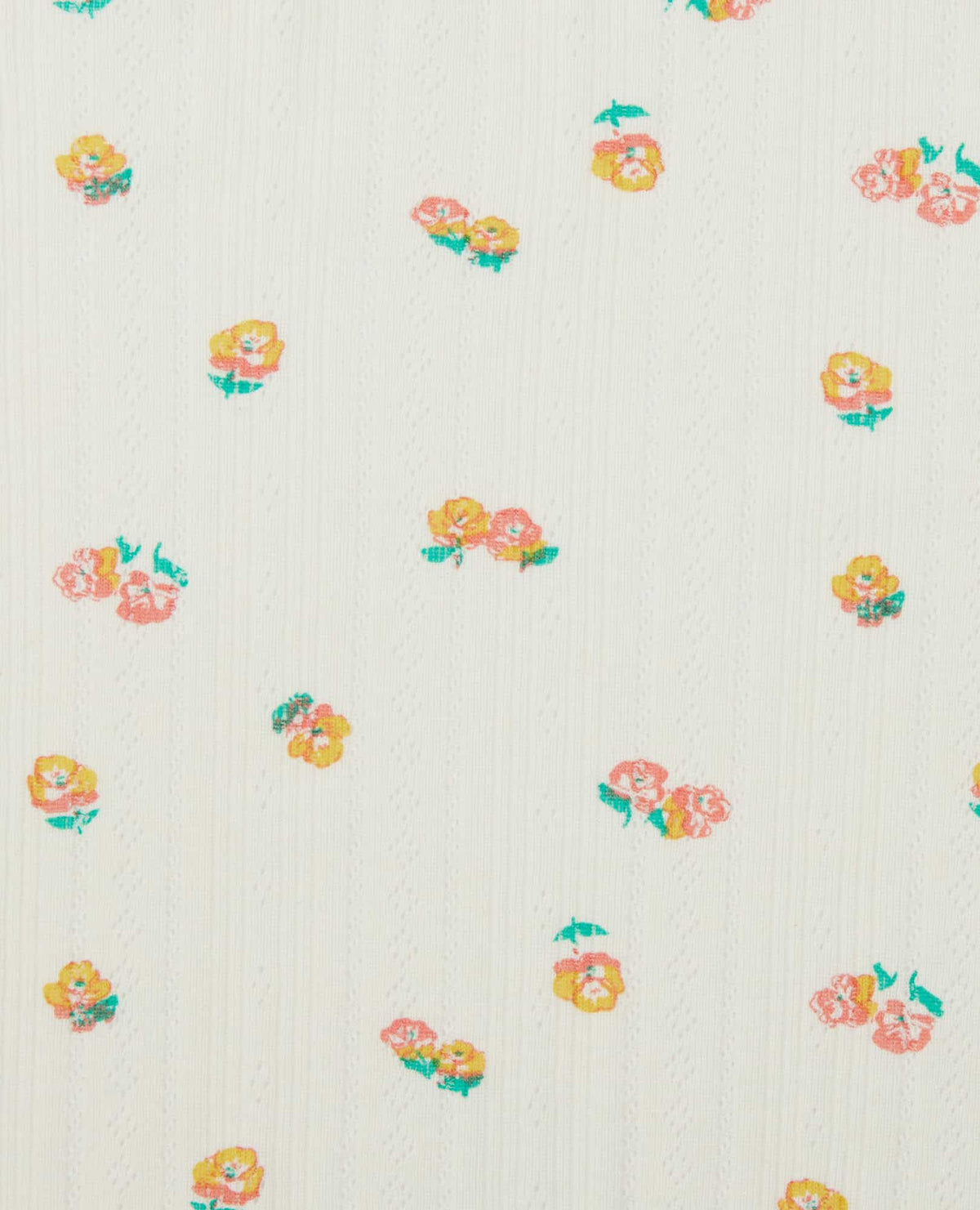 Foothill Pointelle Button Tank (Salt Nasturtium Print)