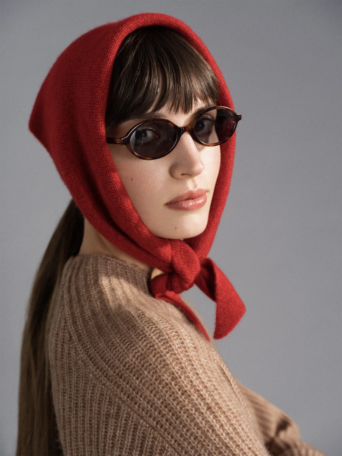 Cashmere Triangle Scarf Red