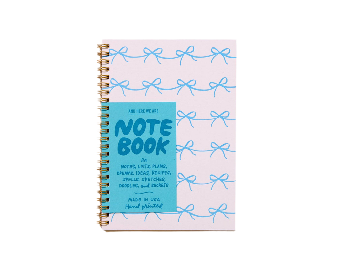 Bows Letterpress Spiral Notebook - Coquette