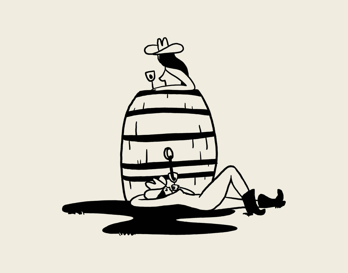 Wine Tasting Vintage Western Art Print : Medium
