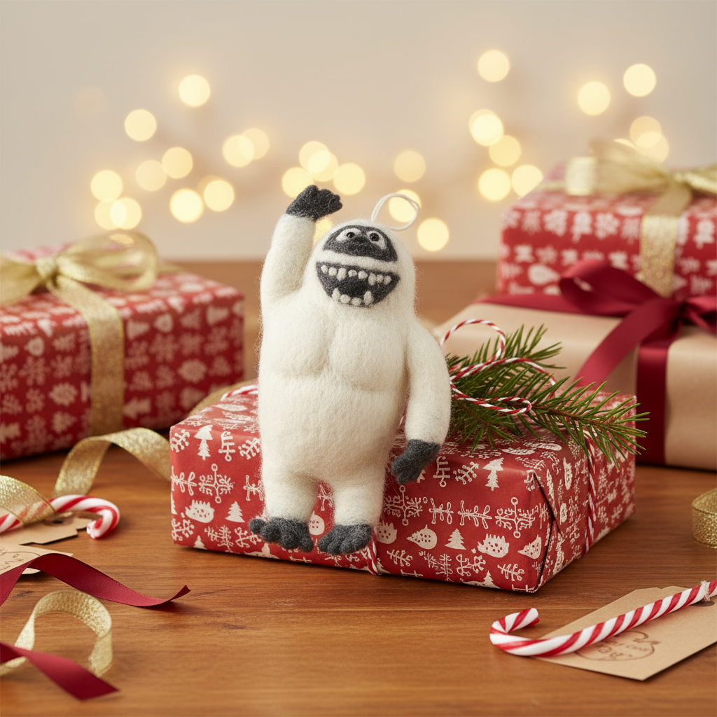 Handmade Felt Yeti