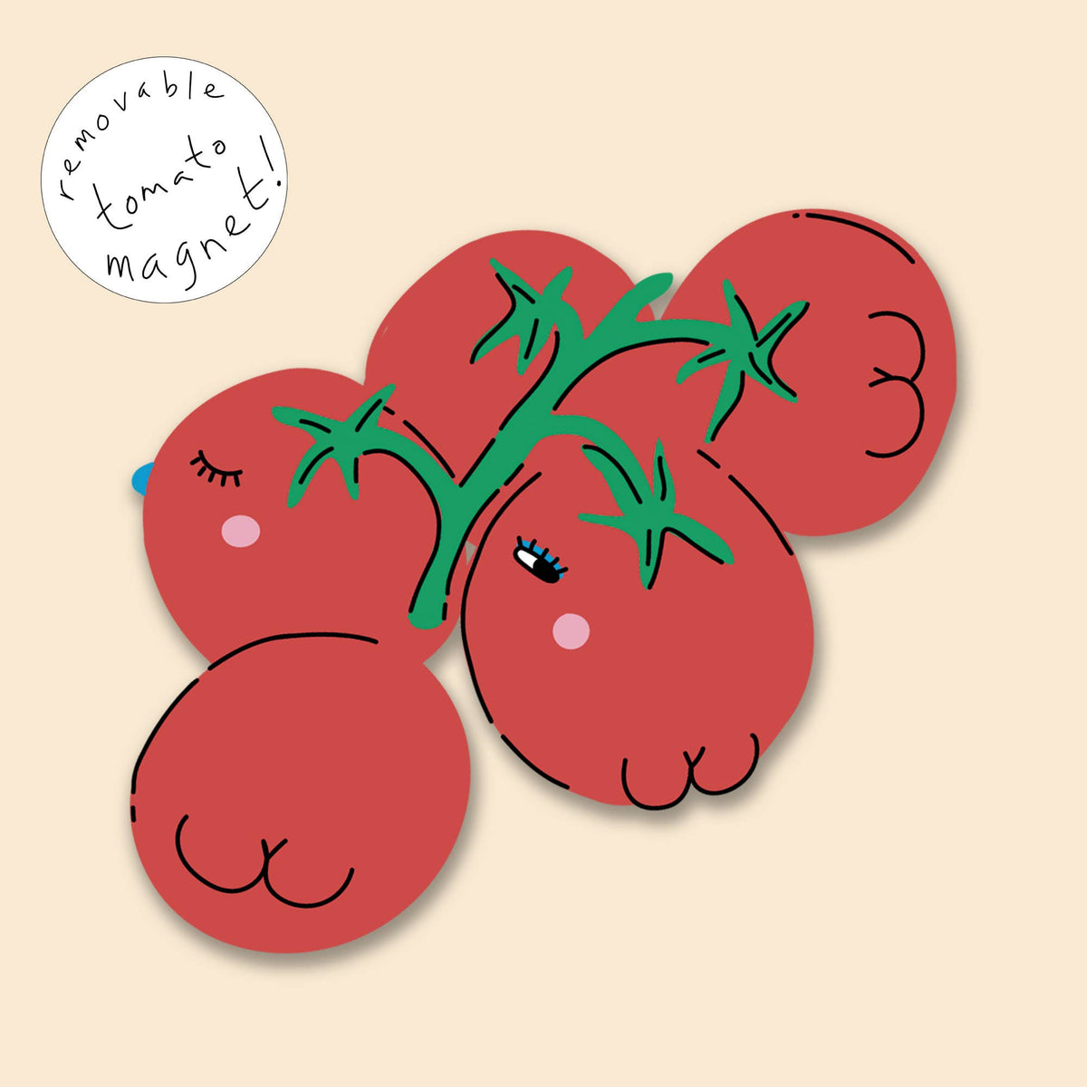 Magnet greeting card, keepsake card, tomato magnet card
