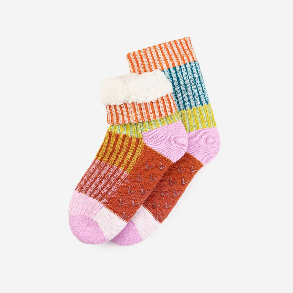 Mosaic House Socks: Rust Lilac / L/XL - W 9.5-12.5<br>M 8-11