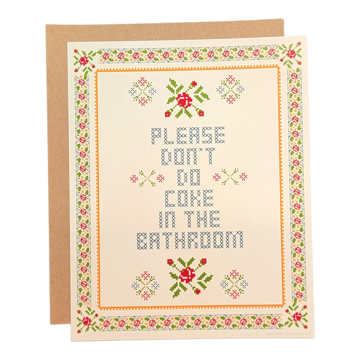 Please Don't do Coke in the Bathrooom (Frame not included) - 8x10 Print