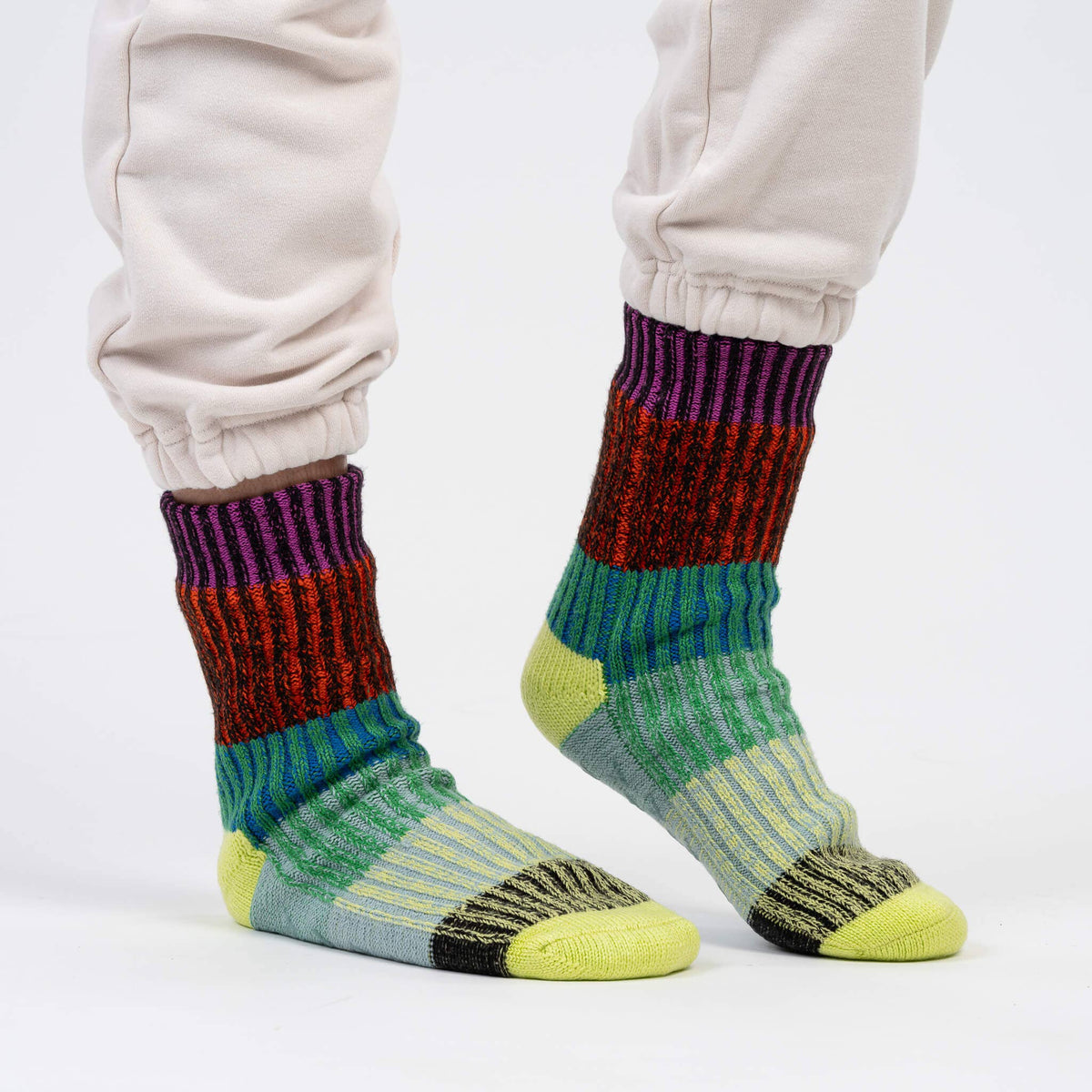 Mosaic House Socks: Lime Cobalt (L/XL)