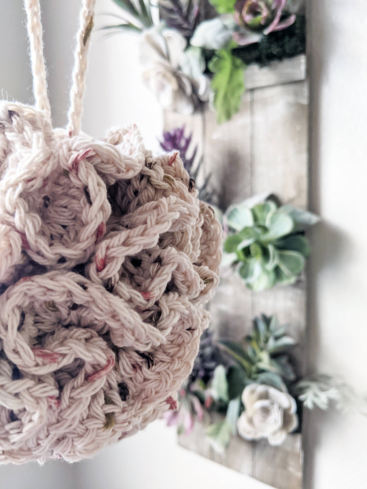 Eco-Friendly Cotton Crochet Bath & Shower Loofah: Pastel