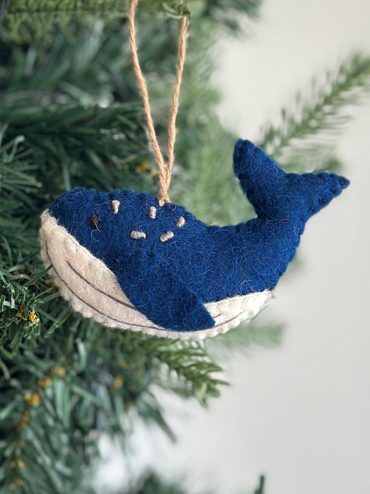 Felt Ornament - Humpback Whale: Navy Blue