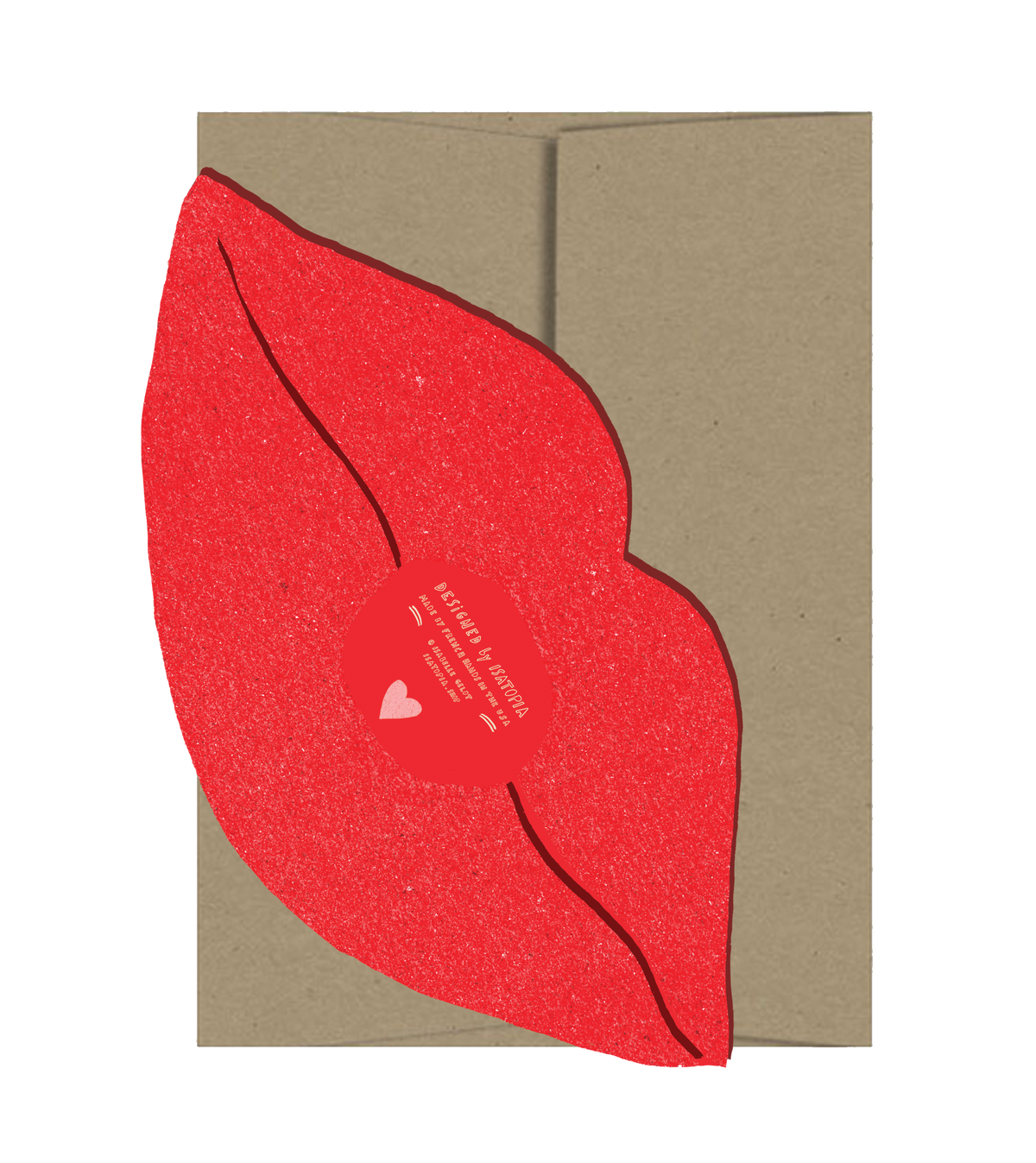 Bisous Lips Die Cut Card