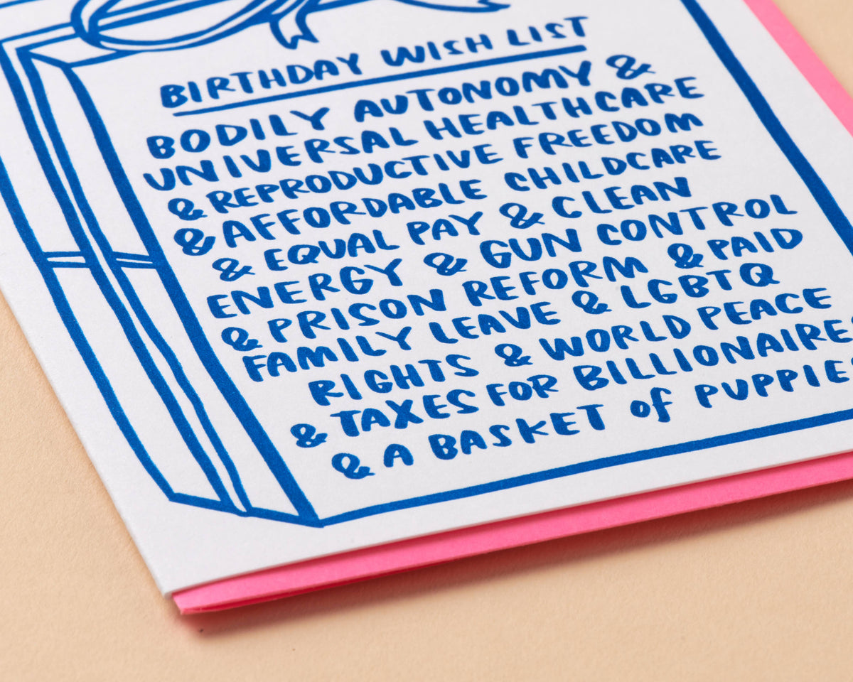 Woke Birthday Letterpress Greeting Card