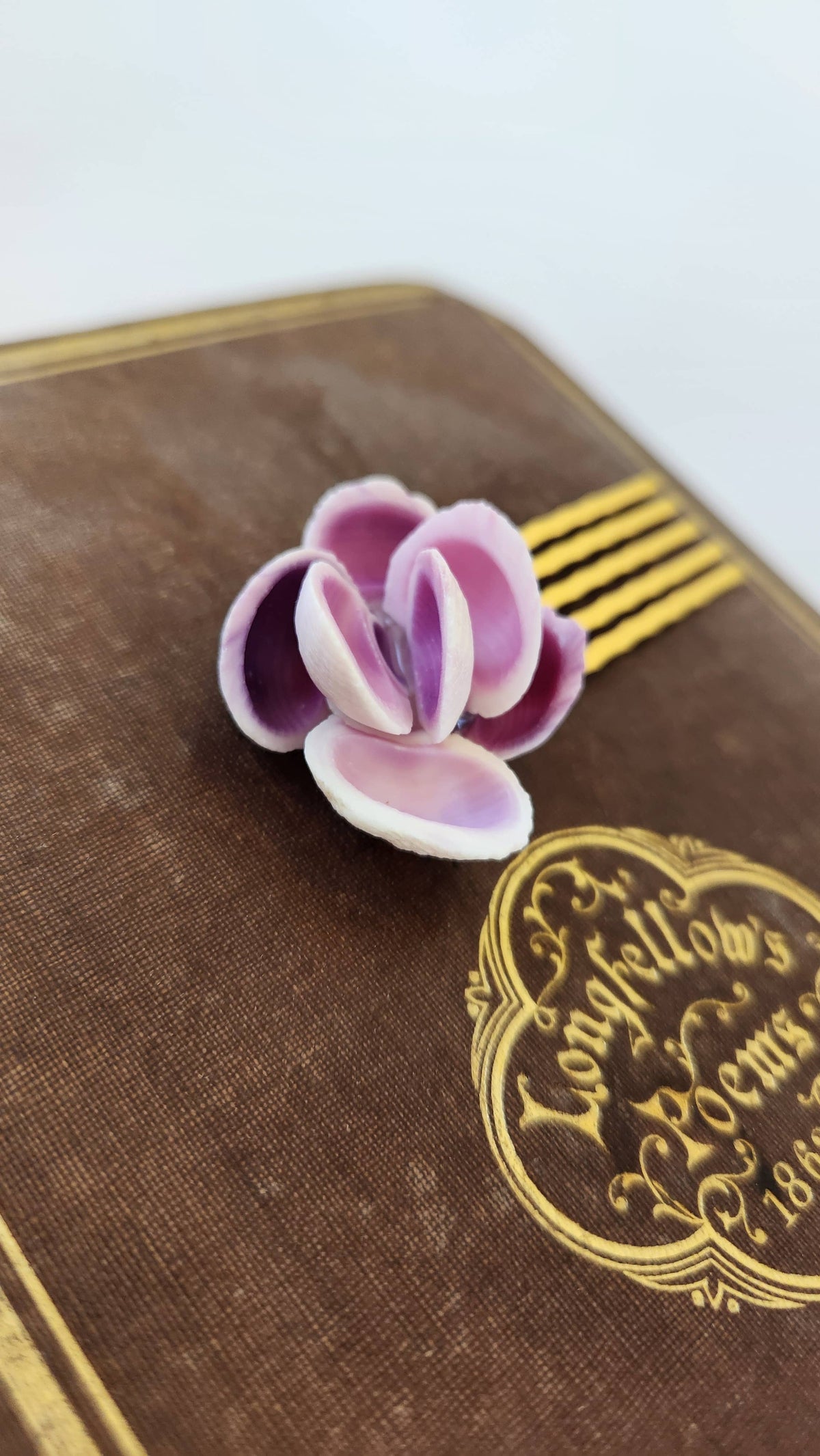 Mermaid Seashell Hair Comb, Purple
