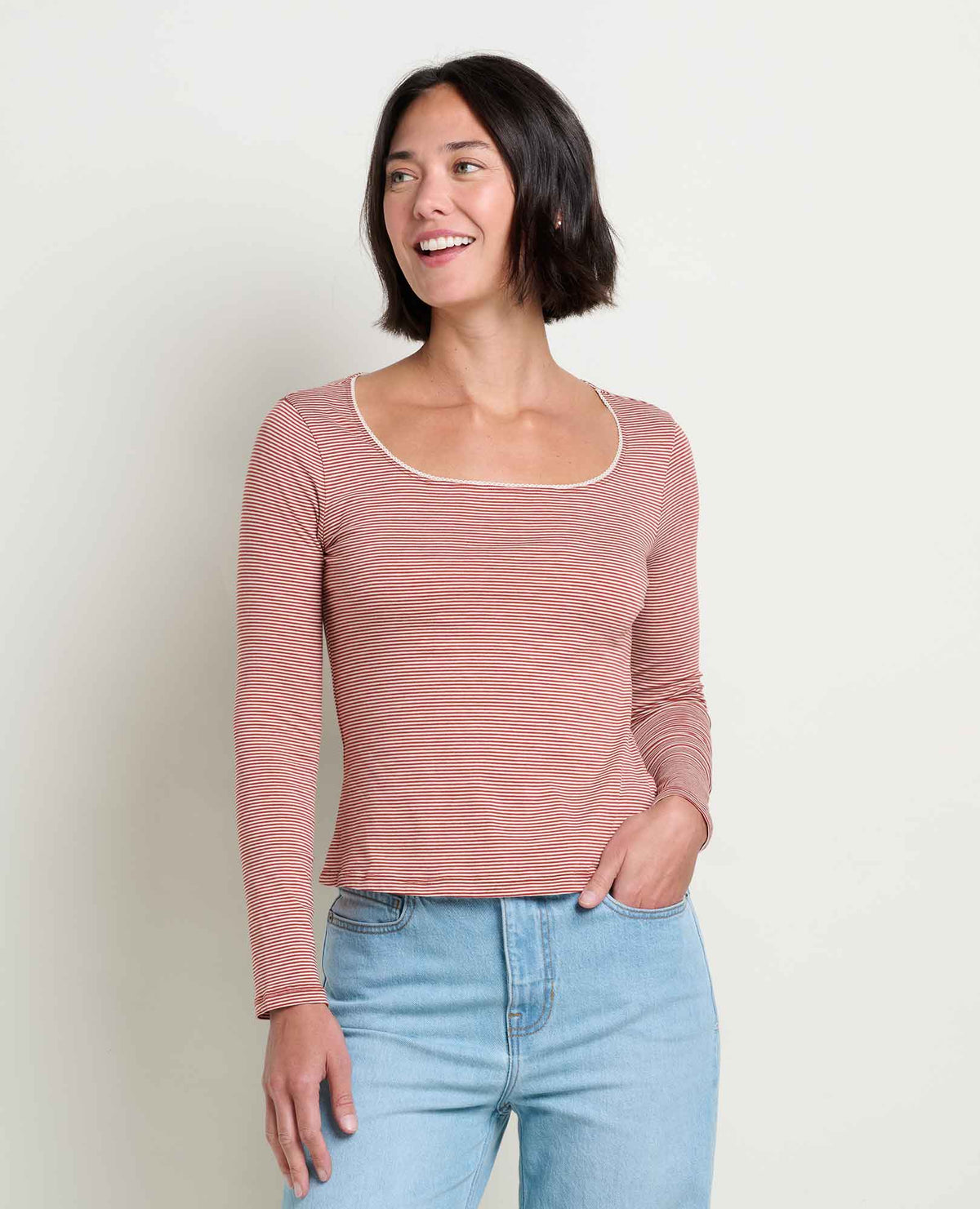 Rosalie Square LS Tee - Campfire Pattern (F26)