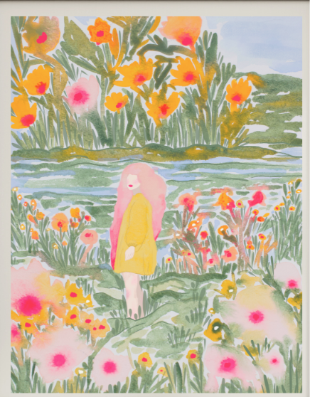 Floral Summer By The Sea Side Art Print