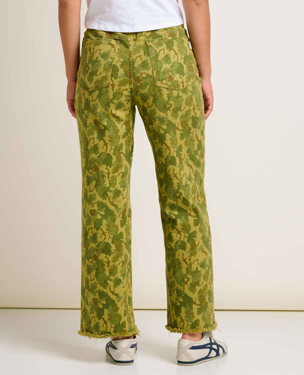 W&#39;s Balsam Wide Leg Utility Pant-Green Olive Leaf Print