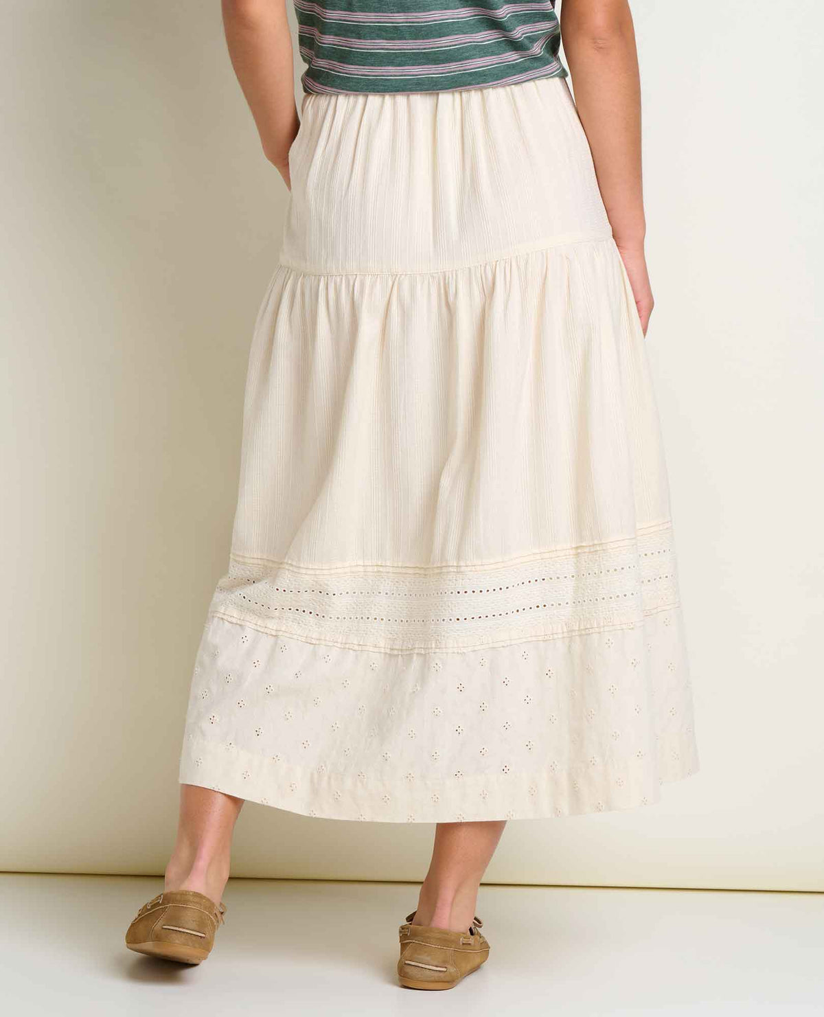 Airscape Midi Skirt - Salt Dobby