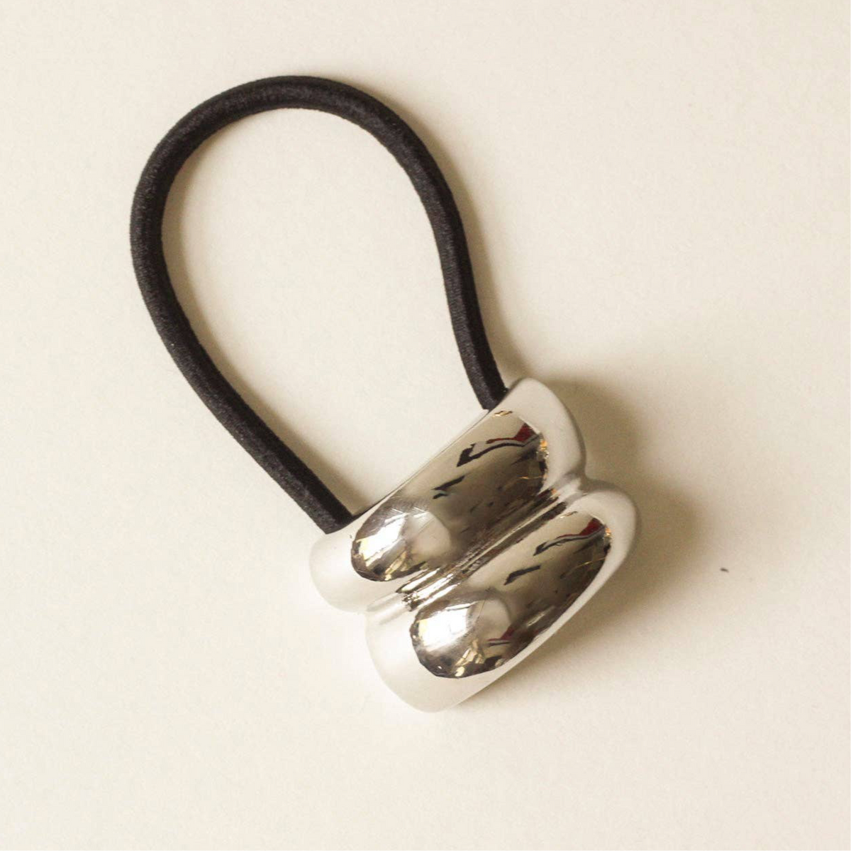 Mini Double Arch Metal Ponytail Hair Tie | Silver