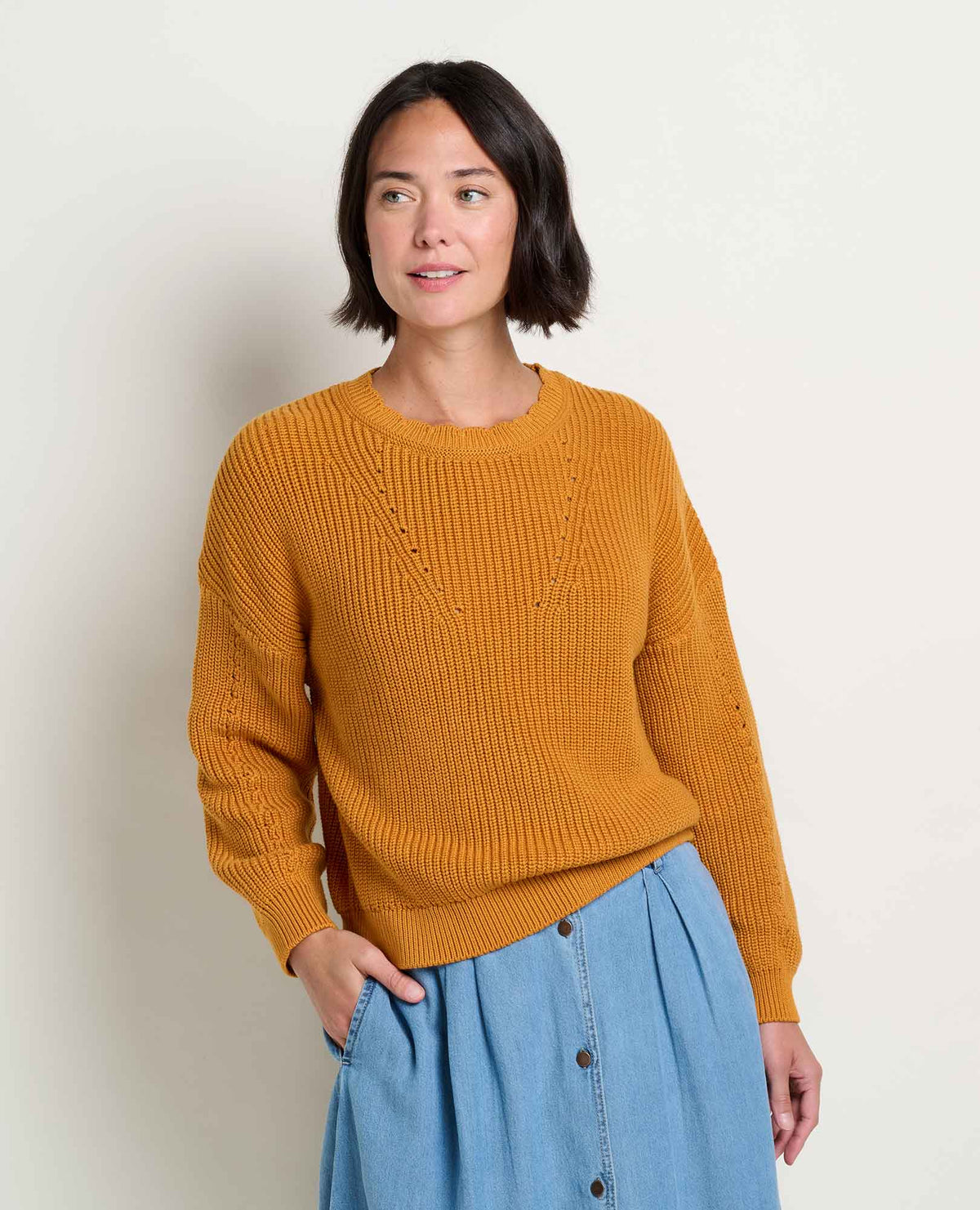 Bianca Shaker Crew Sweater - Sunset (F26)