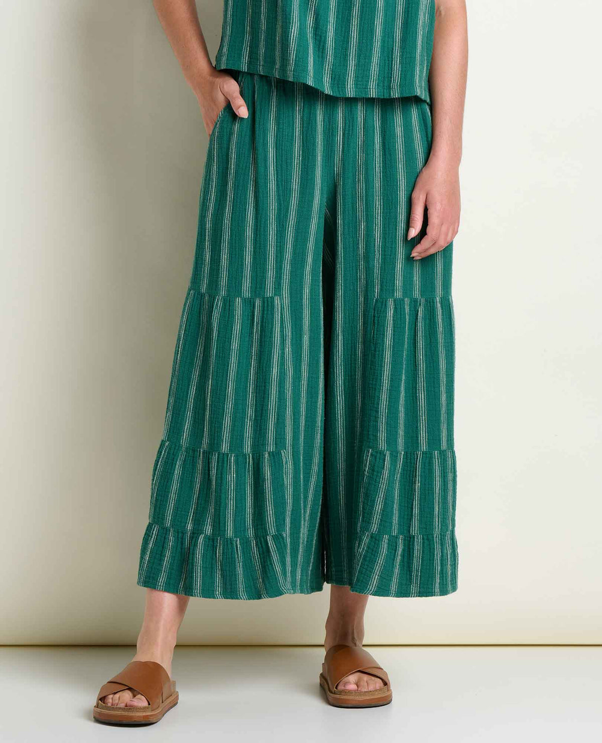 W’s Tate Double Weave Palazzo Pant- Palm Pattern (S26)
