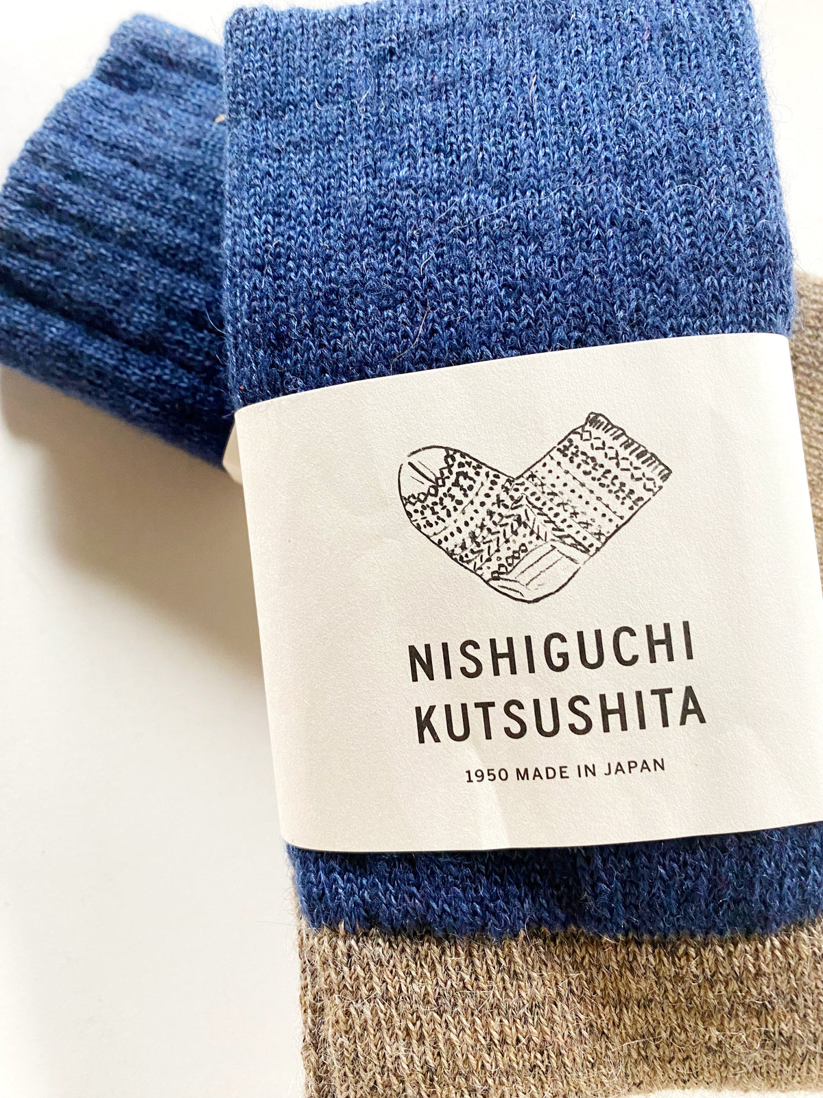 Mohair Wool Socks Navy