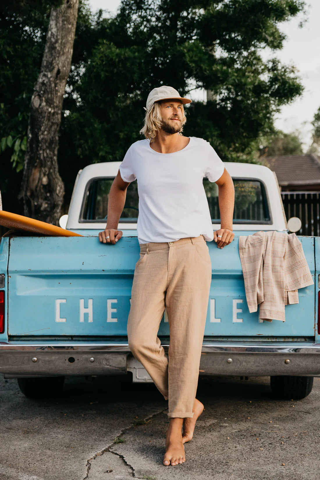 Miller Textured Linen Pant (Light Brown) *Unisex