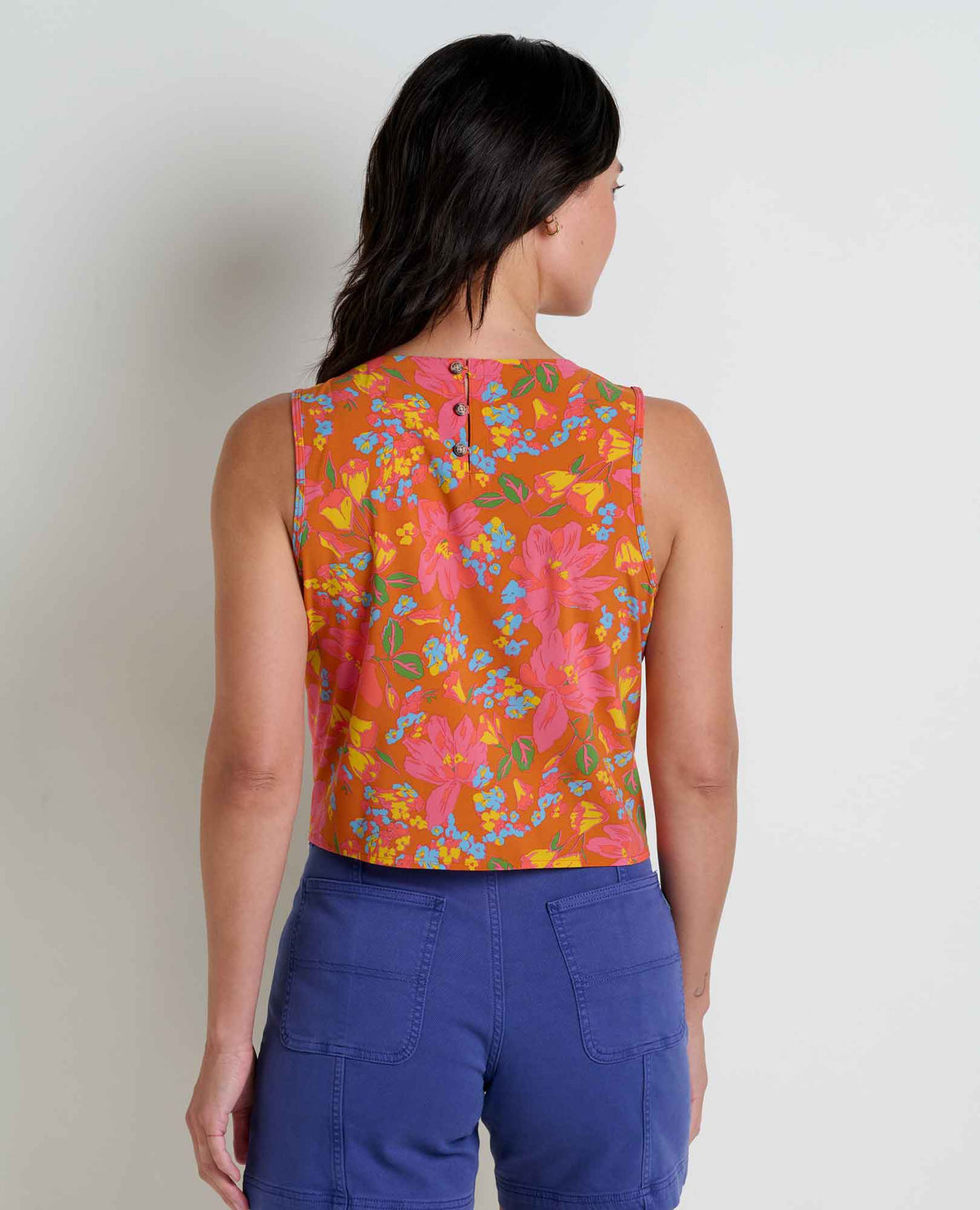 Sunkissed Button Back Tank (Persimmon Tulip Print)