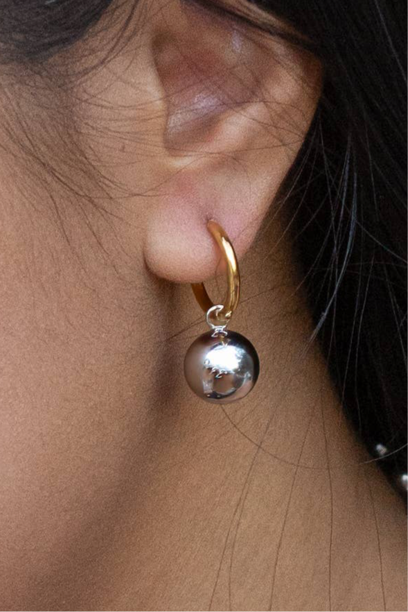 Cosmo Hoops - 18K Gold Plated + Stainless Steel: Silver