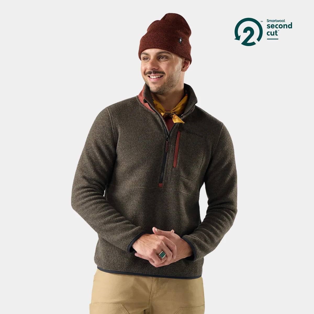 M’s Second Cut Fleece 1/2 Zip - Burnt Sienna (F26)