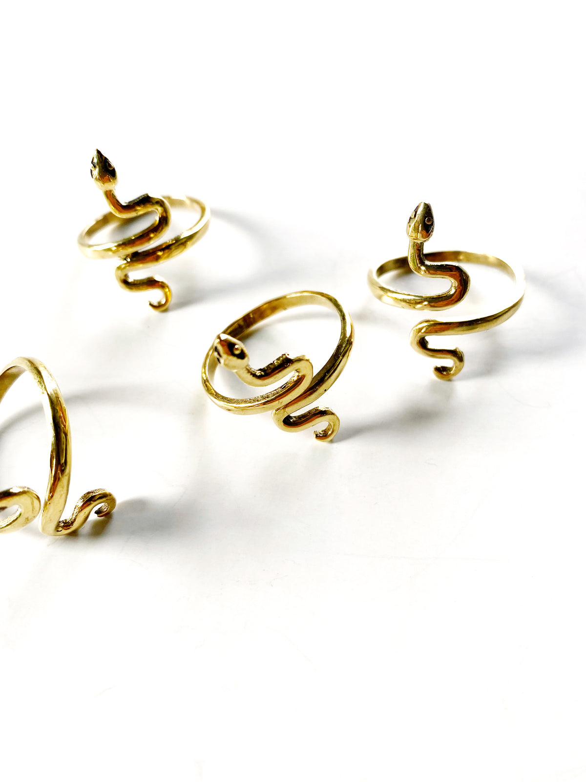 Brass snake serpent cobra ring adjustable 3 styles handmade: 1