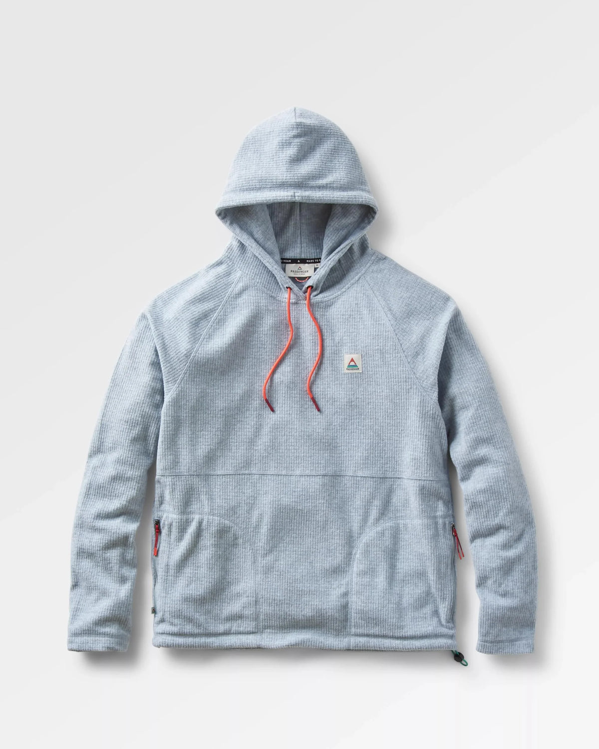 Point Recycled Grid Fleece Hoodie: Grey Marl
