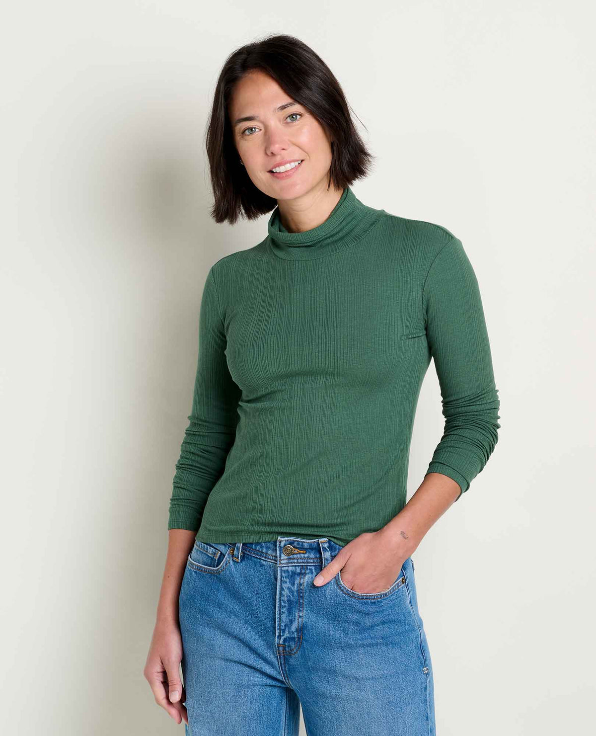 Rosalie LS T-Neck - Cilantro Texture (F26)